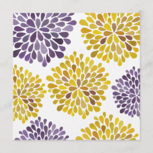 Wedding Purple Yellow Flower Blossoms Invitation