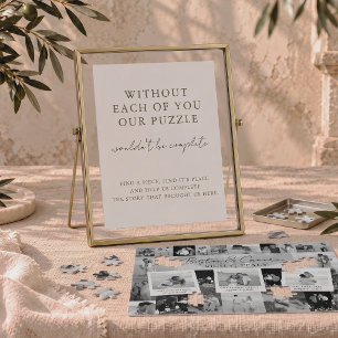 Wedding Puzzle Activity Table Sign Minimalist