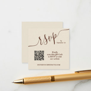 Wedding QR Code Beige Enclosure Card