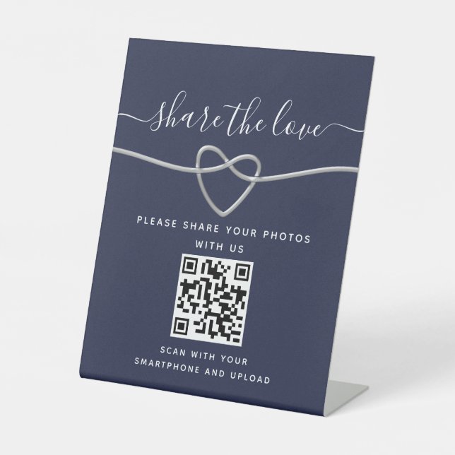Wedding QR Code Pedestal Sign (Front)