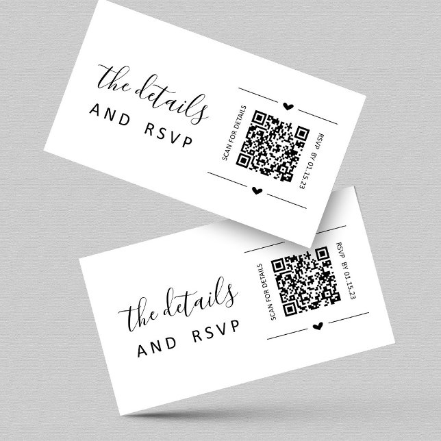 Wedding QR Code RSVP and Details Card Insert (Creator Uploaded)