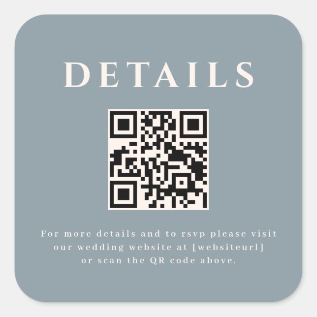 Wedding QR Code Sticker (Front)