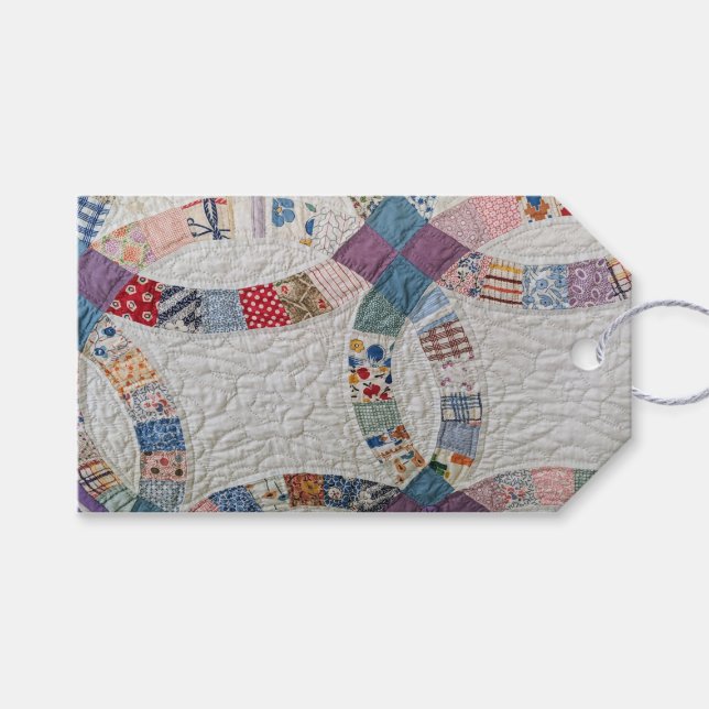 Wedding Quilt Photo  Gift Tags (Front (Horizontal))