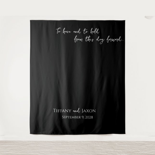 Wedding Quote Black and White  Tapestry (Front)