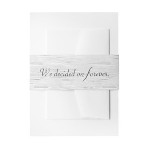 Wedding Quote On White Birch Invitation Belly Band