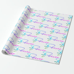 Wedding Rainbow Forever Script Wrapping Paper