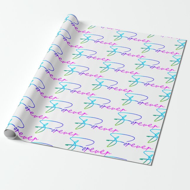 Wedding Rainbow Forever  Script  Wrapping Paper (Unrolled)
