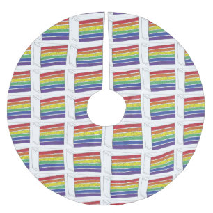 Wedding Rainbow Layer Cake LGBT Gay Pride Brushed Polyester Tree Skirt