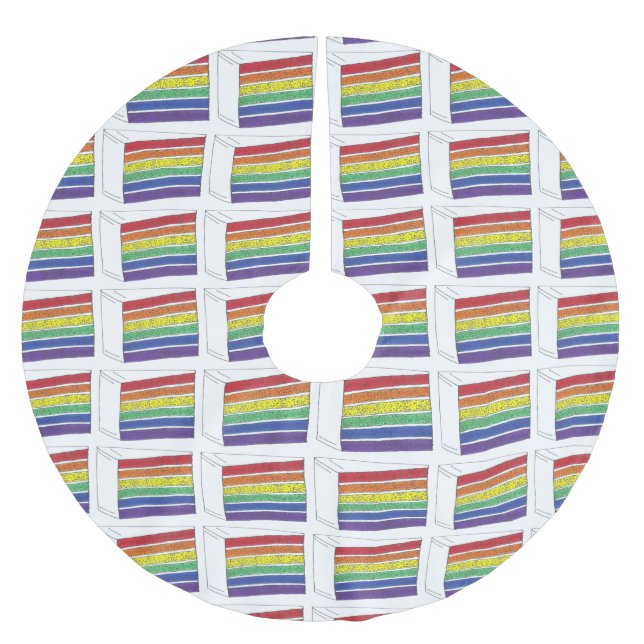 Wedding Rainbow Layer Cake LGBT Gay Pride Brushed Polyester Tree Skirt (Front)