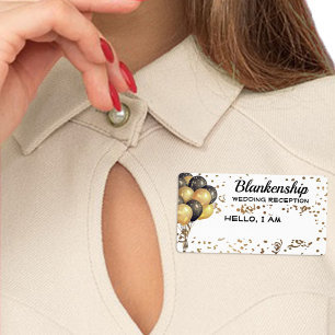 Wedding Reception Balloon Confetti Custom Name Tag