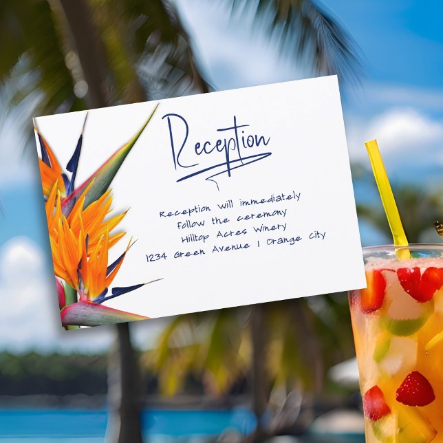 Wedding Reception Bird of Paradise Enclosure Cards (Creator Uploaded)
