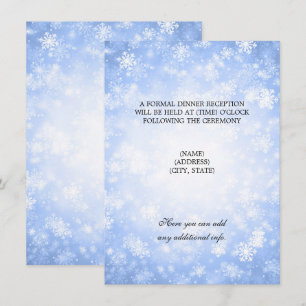 Wedding Reception Blue Winter Wonderland Invitation