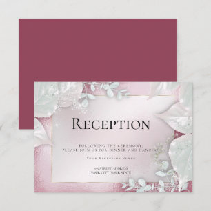 WEDDING RECEPTION   Burgundy Shimmer Invitation