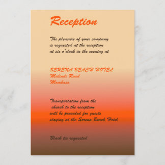 wedding reception card
