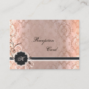 Wedding Reception Card Elegant Vintage Damask