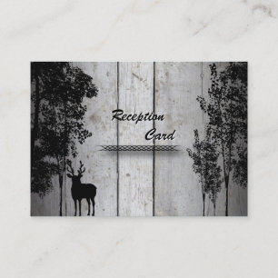 Wedding Reception Card Rustic Deer Wood Trees