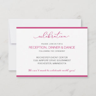 Wedding Reception Card with Short Order of Events