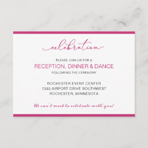 Wedding Reception Card with Short Order of Events