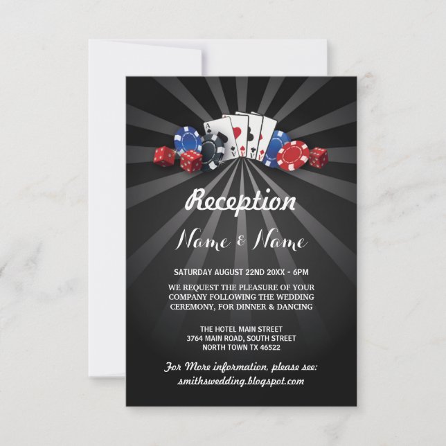 Wedding Reception Cards Las Vegas Casino (Front)