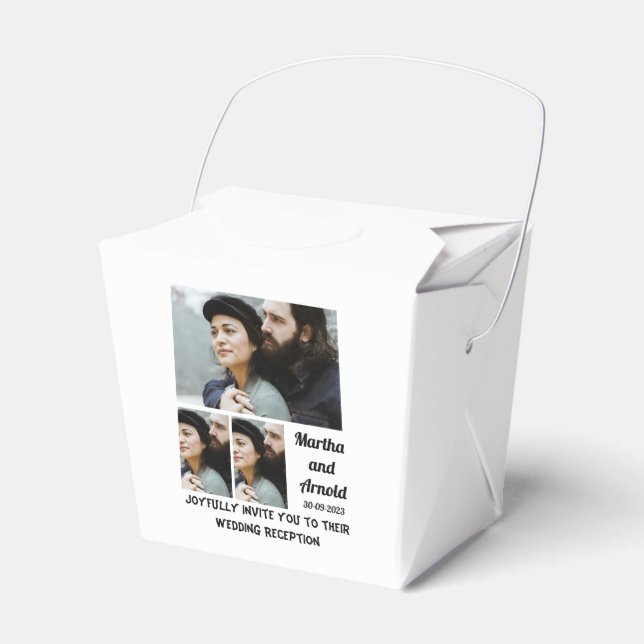 Wedding Reception custom 3 Photo Collage  Favor Box (Front Side)