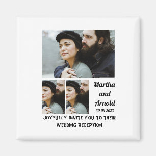 Wedding Reception custom 3 Photo Collage  Magnet