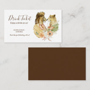 Wedding Reception Drink Ticket Enclosure Card