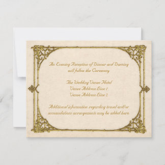 Wedding Reception Enclosure Vintage / Antique Invitation