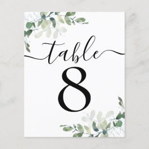 Wedding Reception Eucalyptus Table Number 8