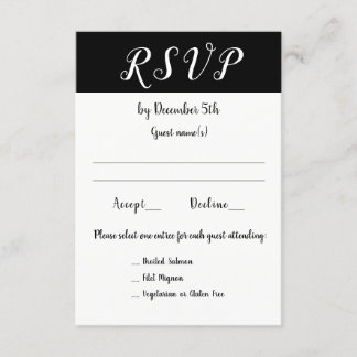 Wedding Reception Event or Party 3 Choices RSVP