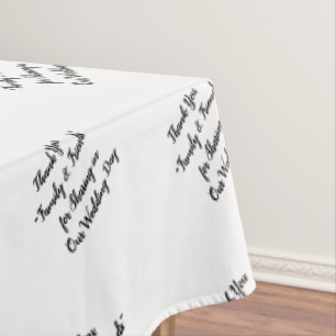 Wedding Reception Family Friends Table Typography  Tablecloth