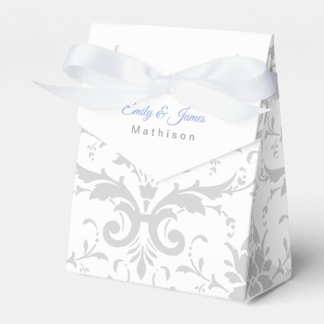 Wedding Reception Favour Boxes Silver Coronation (Front Side)
