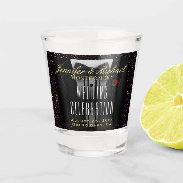 Wedding Reception Favour Shot Glass (Front)