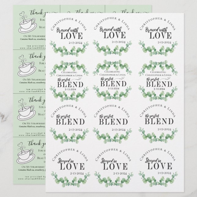 Wedding Reception Favours | Tea Bag (Front/Back)