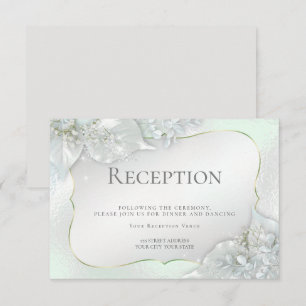 WEDDING RECEPTION   Honeydew Green Shimmer Invitation