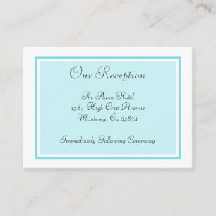 Wedding Reception Insert Cards Aqua Teal