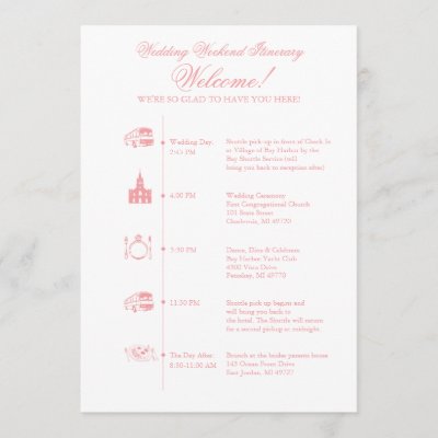 Wedding Reception Itinerary Timeline Program Zazzle Ca