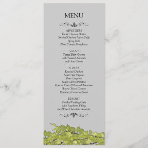 Wedding Reception Menu Cards