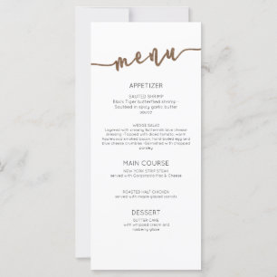 WEDDING RECEPTION MENU  DINNER PARTY