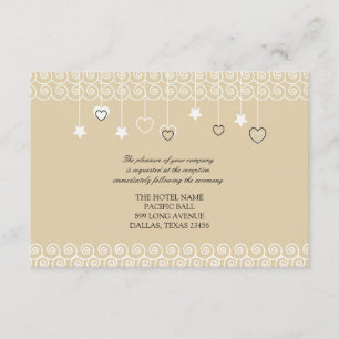 Wedding Reception Only Cute Birds Flat Card