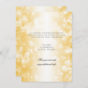 Wedding Reception Only Gold Shimmer Lights Invitation