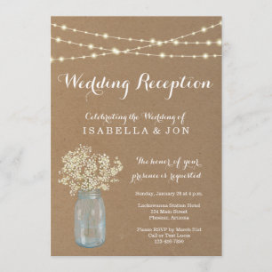 Wedding Reception Only Invitation   Rustic Kraft