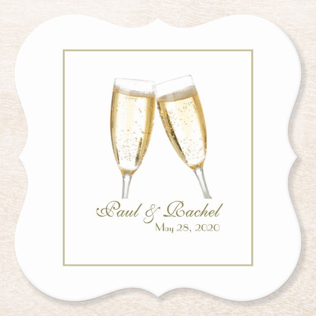 Wedding Reception Personalized Paper Coaster (Front)