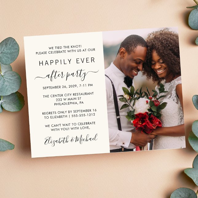 Wedding Reception Photo Cream Invitation (Creator Uploaded)