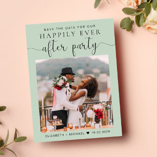 Wedding Reception Photo QR Code Sage Save the Date Announcement Postcard