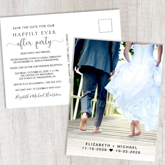 Wedding Reception Photo Save the Date Announcement Postcard (Creator Uploaded)
