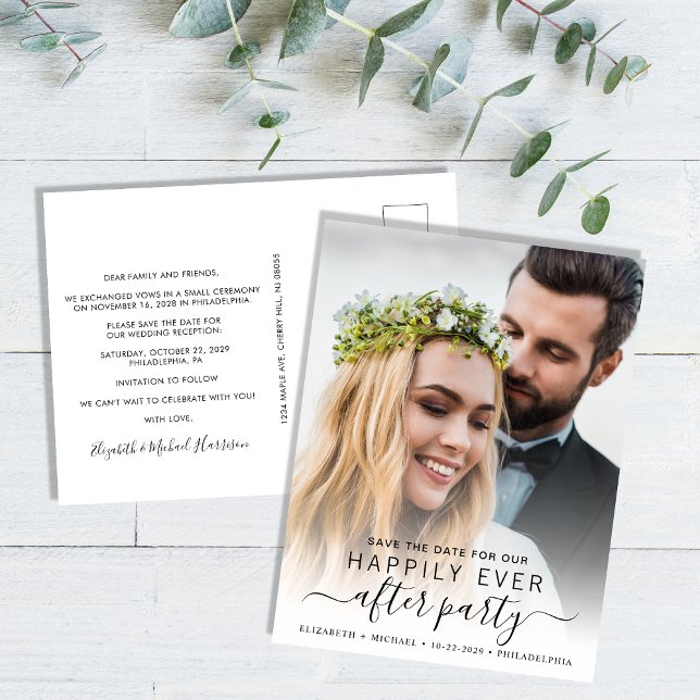 Wedding Reception Photo Save the Date Announcement Postcard (Creator Uploaded)