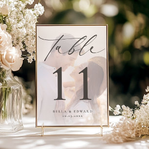 Wedding Reception Photo Table Number 