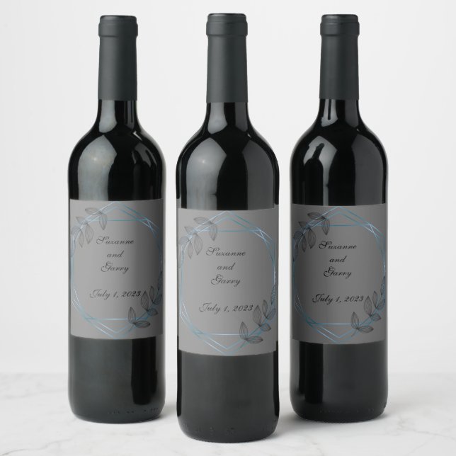 Wedding Reception Rehearsal Wine Elegant Label (Bottles)
