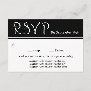 Wedding Reception RSVP 3 Menu Choices Response