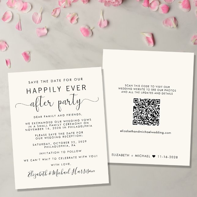Wedding Reception Save the Date QR Code Cream (Creator Uploaded)